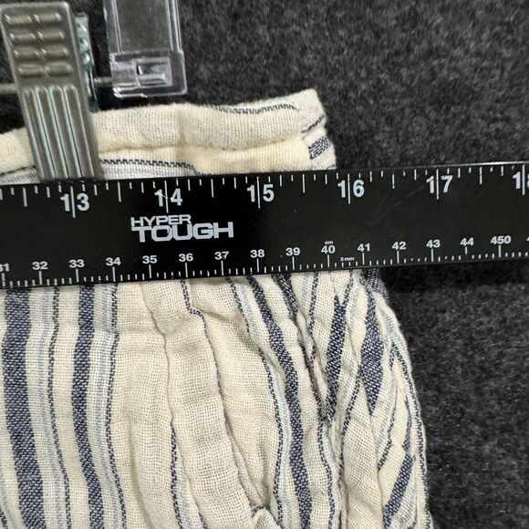 Free People Shorts Women's 2 Ivory Blue Striped Summer Beach Mini - Picture 3 of 9